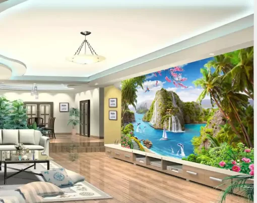 Tranh dán tường khổ lớn phong cảnh vịnh hạ long TDT347