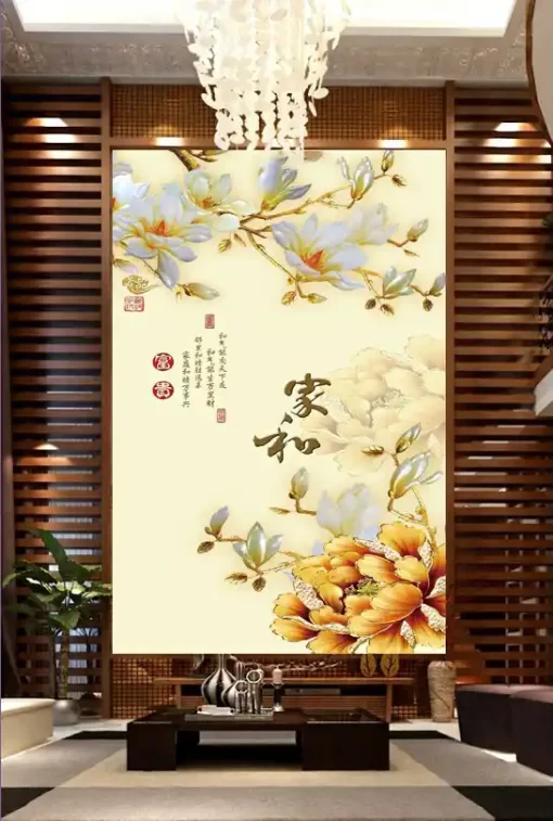 Tranh dán tường khổ lớn hoa mộc lan TDT358