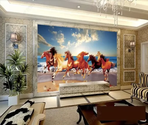 Tranh dán tường khổ lớn mã đáo thành công TDT367