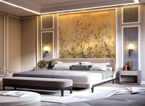 Tranh dán tường phòng khách khổ lớn phong cách indochine TDT374