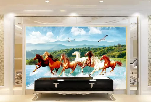 Tranh dán tường khổ lớn mã đáo thành công TDT380