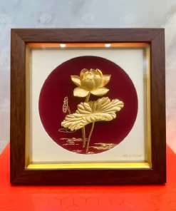 Tranh hoa sen dát vàng cao cấp TDV20