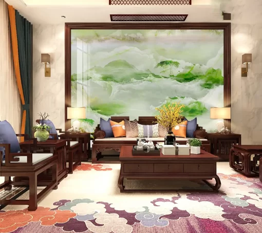 Tranh pvc tráng gương ốp tường vân đá TC838