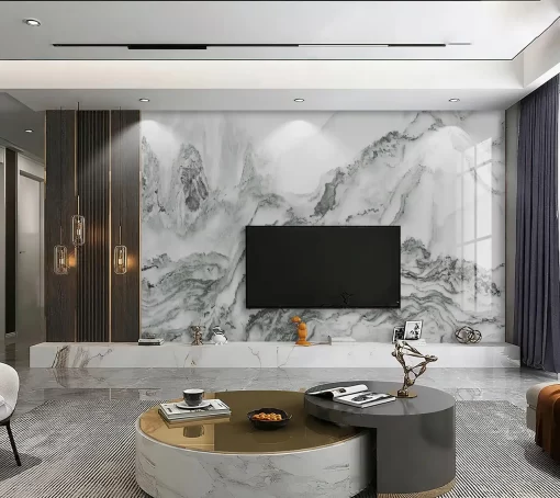 Tranh pvc tráng gương ốp tường vân đá TC847