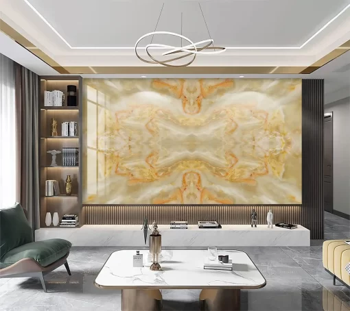 Tranh pvc tráng gương ốp tường vân đá đối xứng TC864