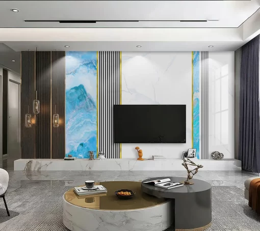 Tranh pvc tráng gương ốp tường vân đá TC878