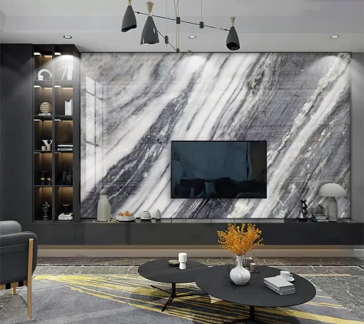 Tranh pvc tráng gương ốp tường vân đá TC893