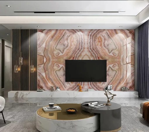 Tranh pvc tráng gương ốp tường vân đá đối xứng TC894