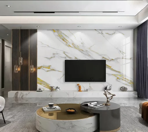 Tranh pvc tráng gương ốp tường vân đá TC905