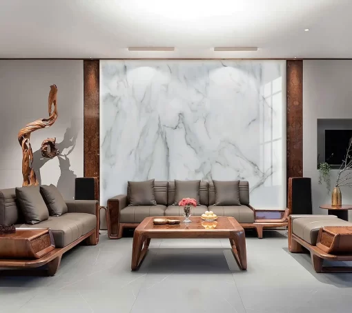 Tranh pvc tráng gương ốp tường vân đá TC920