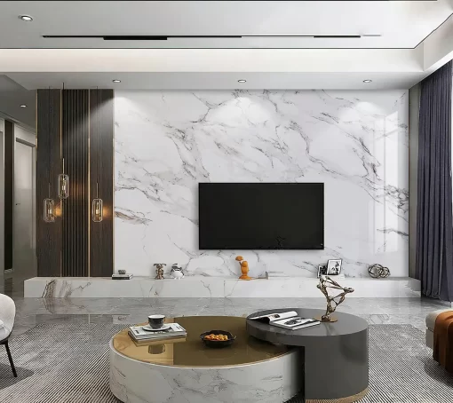 Tranh pvc tráng gương ốp tường vân đá TC925