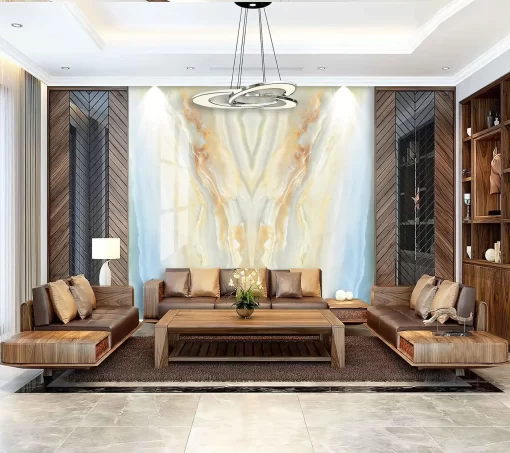 Tranh pvc tráng gương ốp tường vân đá đối xứng TC780