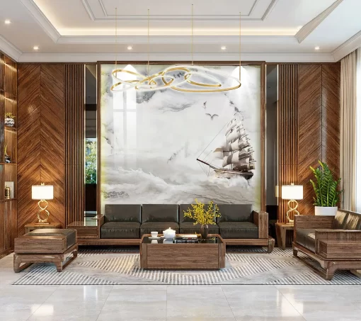 Tranh pvc tráng gương ốp tường vân đá TC789