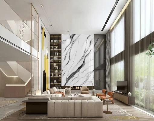 Tranh pvc ốp tường vân đá thông tầng TC401