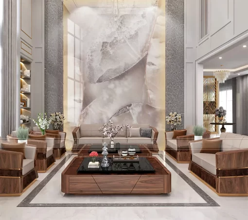 Tranh pvc ốp tường vân đá thông tầng TC412