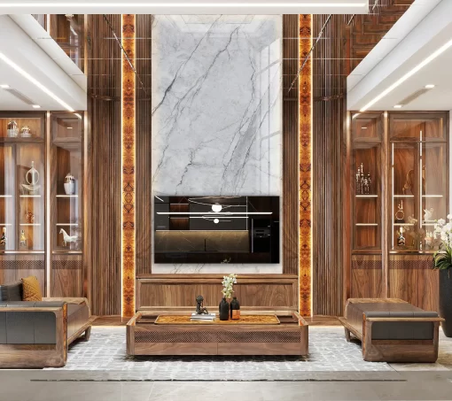 Tranh pvc ốp tường vân đá thông tầng TC417