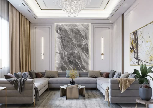 Tranh pvc ốp tường vân đá thông tầng TC457