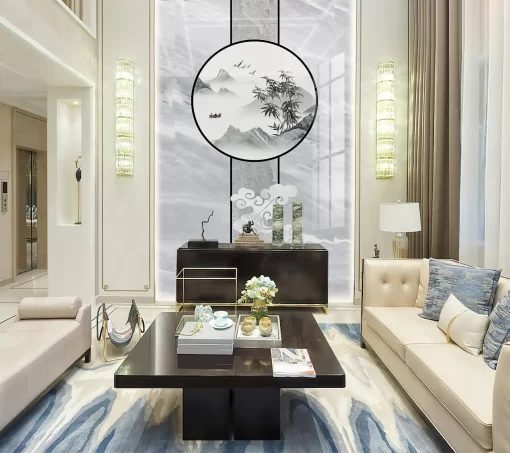 Tranh pvc tráng gương ốp tường vân đá thông tầng TC552