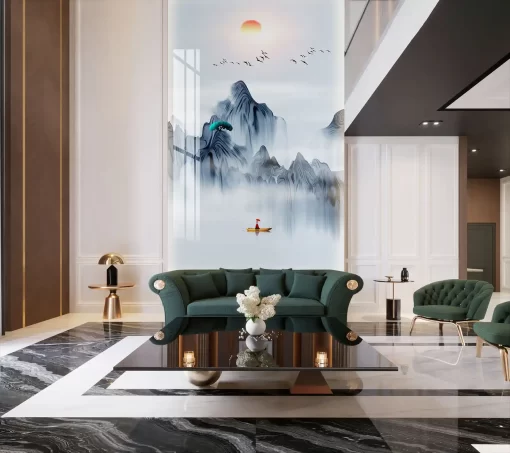 Tranh pvc tráng gương ốp tường thông tầng TC660