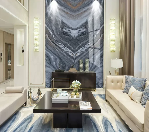 Tranh pvc ốp tường vân đá đối xứng thông tầng TC253