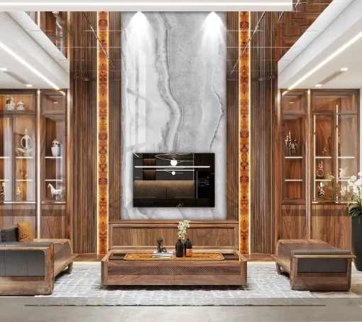 Tranh pvc ốp tường vân đá thông tầng TC292