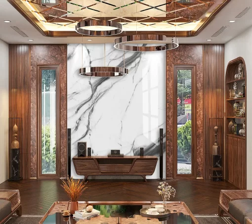 Tranh pvc tráng gương ốp tường vân đá TC312