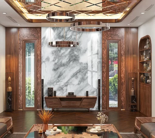 Tranh pvc tráng gương ốp tường vân đá TC318