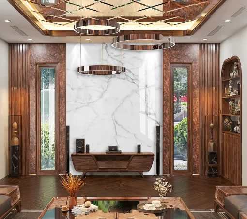 Tranh pvc tráng gương ốp tường vân đá TC321