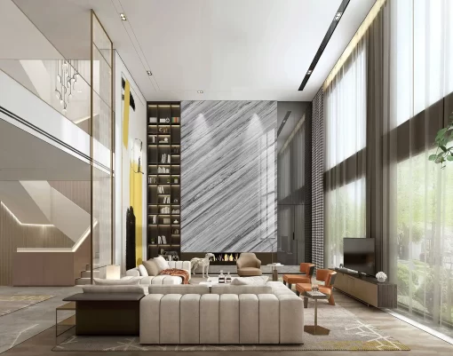 Tranh pvc ốp tường vân đá thông tầng TC352