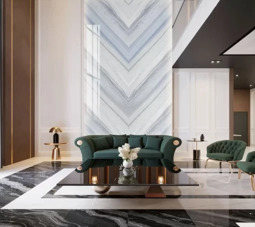 Tranh pvc ốp tường vân đá đối xứng thông tầng TC361