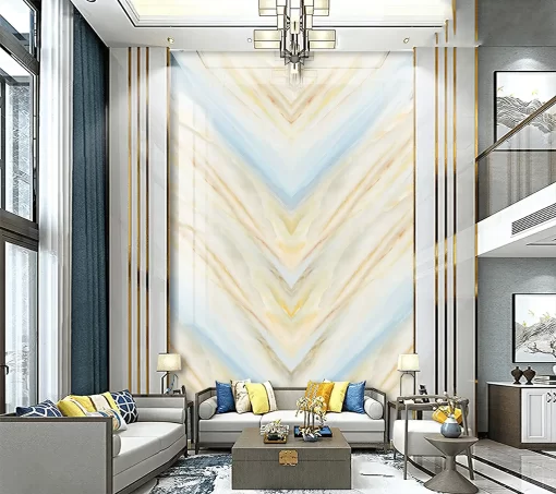 Tranh pvc ốp tường vân đá đối xứng thông tầng TC368