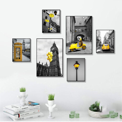 Tranh tráng gương bộ 6 tấm decor trang trí TG3447