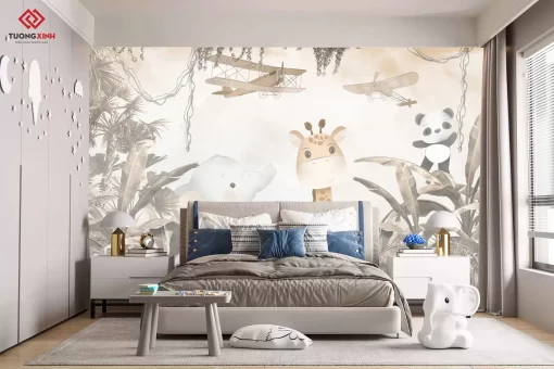 Tranh dán tường 3D trang trí phòng ngủ cho bé TDT1184