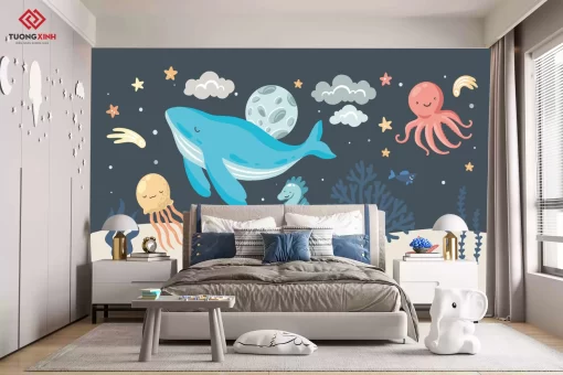 Tranh dán tường 3D trang trí phòng ngủ cho bé TDT1188