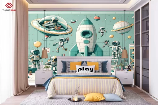 Tranh dán tường 3D trang trí phòng ngủ cho bé TDT1189