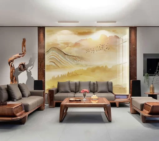 Tranh pvc tráng gương ốp tường vân đá TC1736