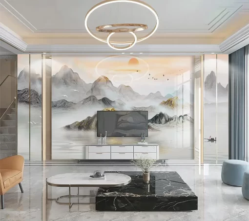 Tranh pvc tráng gương ốp tường phong cảnh nghệ thuật TC1744