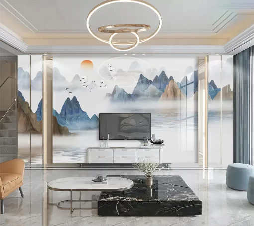 Tranh pvc tráng gương ốp tường phong cảnh nghệ thuật TC1747
