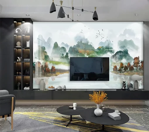 Tranh pvc tráng gương ốp tường phong cảnh nghệ thuật TC1748