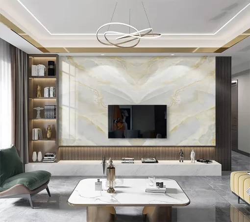 Tranh pvc tráng gương ốp tường vân đá đối xứng TC1753