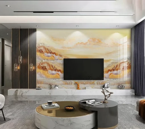 Tranh pvc tráng gương ốp tường vân đá TC1755