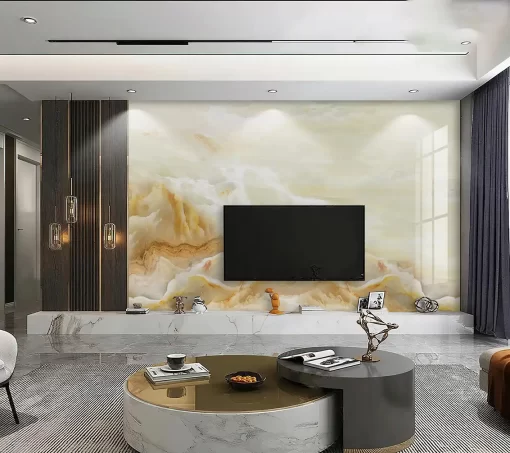 Tranh pvc tráng gương ốp tường vân đá TC1756