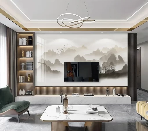 Tranh pvc tráng gương ốp tường phong cảnh nghệ thuật TC1757