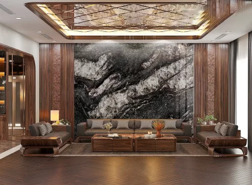 Tranh pvc tráng gương ốp tường vân đá TC1797