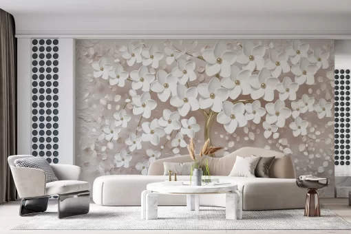 Tranh dán tường 3D bông hoa nghệ thuật TDT702