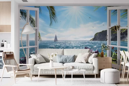 Tranh dán tường 3D phong cảnh biển TDT720