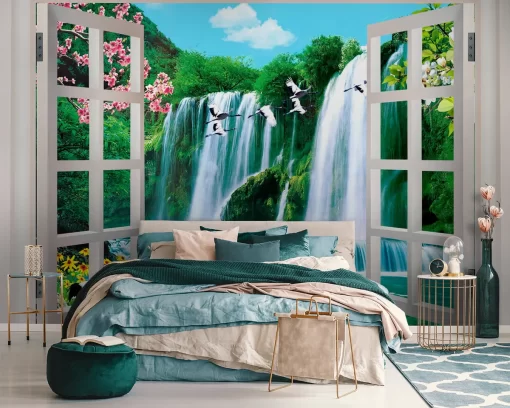 Tranh dán tường 3D phong cảnh thác nước TDT724