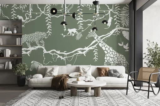 Tranh dán tường 3D động vật hoang dã ngộ nghĩnh TDT746