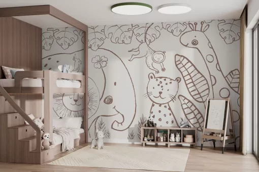 Tranh dán tường 3D động vật ngộ nghĩnh TDT758