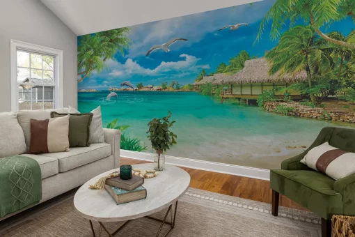 Tranh dán tường 3D phong cảnh biển TDT582